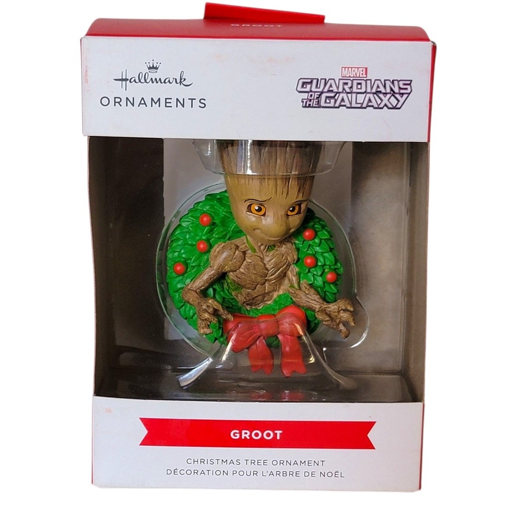 2024 Hallmark Marvel Guardians of the Galaxy Groot Christmas Ornament Wreath